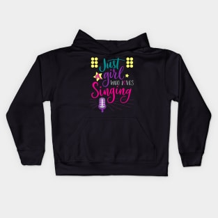 Just A Girl Who Loves Singing - Female Singer Gift graphic Kids Hoodie